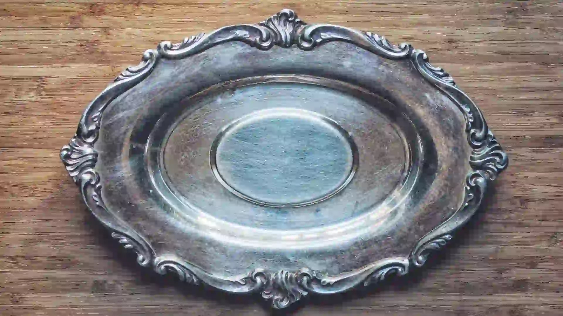 antique silver home decor tray