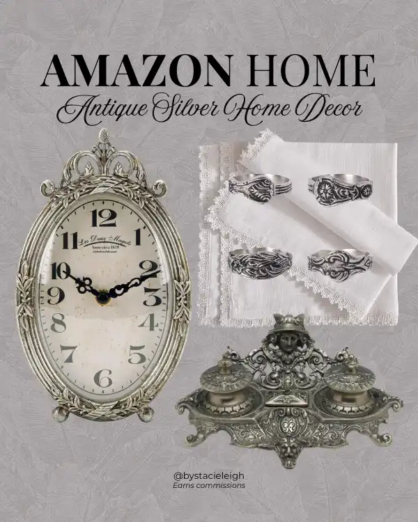 antique silver home decor collage