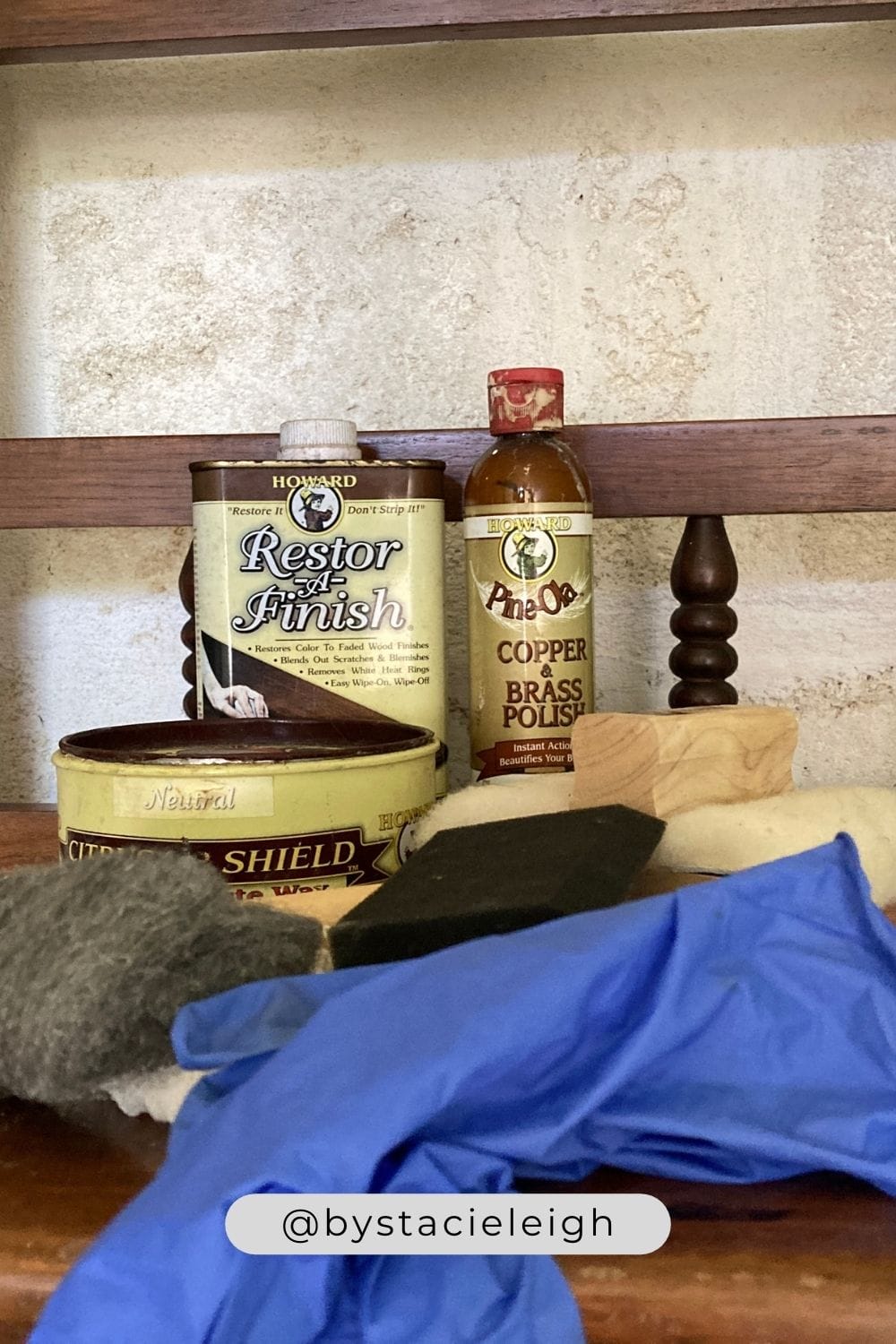 Modern home decor essentials and wood restoration tools for a professional interior.