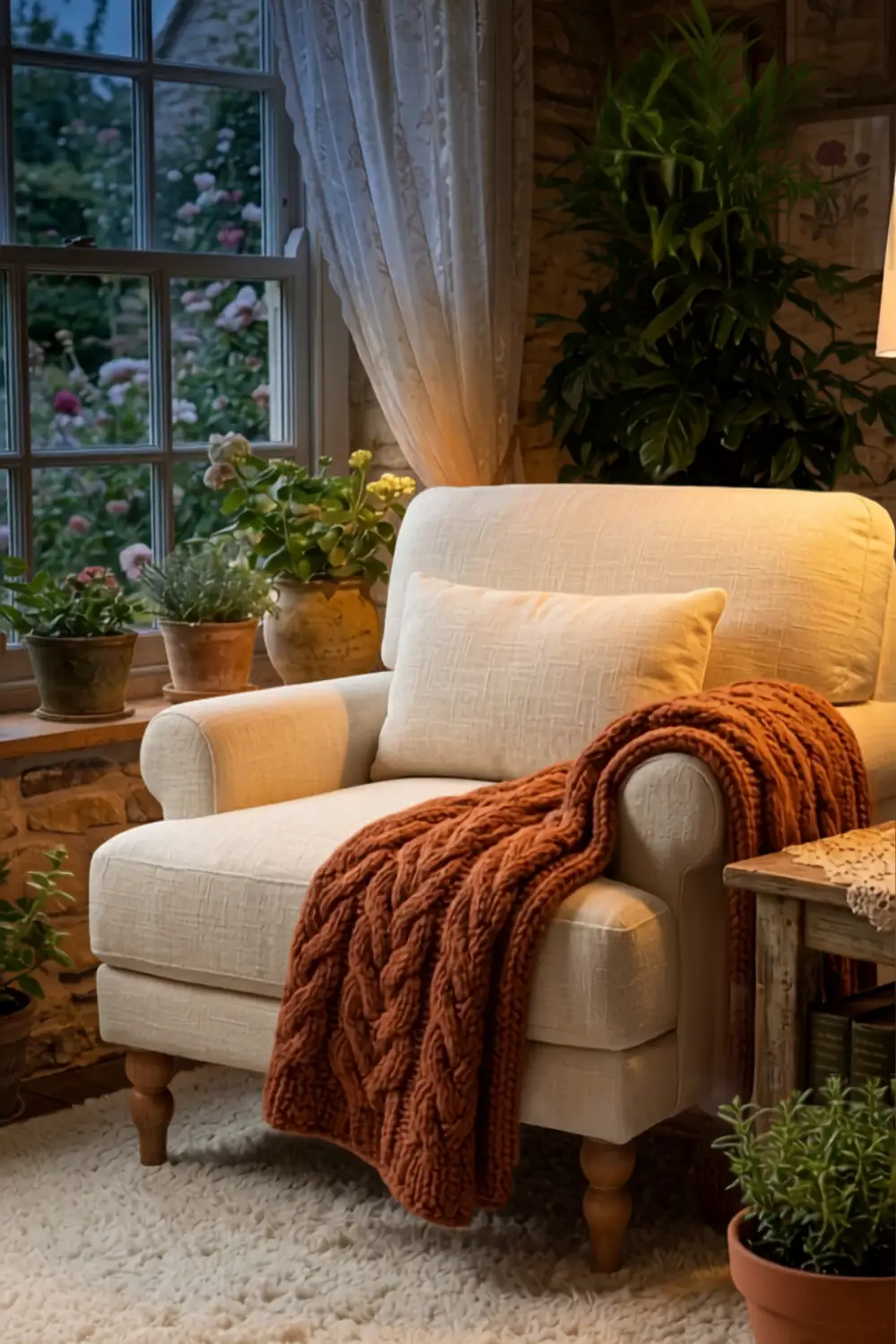 an oversized upholstered armchair reading nook 